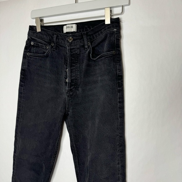 AGOLDE Button Fly High Rise Black Nico Jeans - Picture 3 of 4